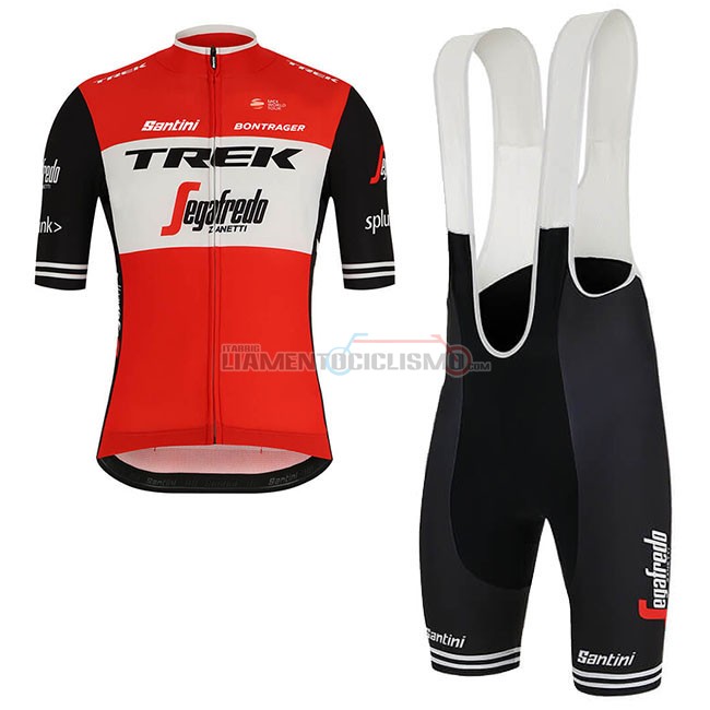 Abbigliamento Ciclismo Trek Segafredo Manica Corta 2019 Rosso Bianco